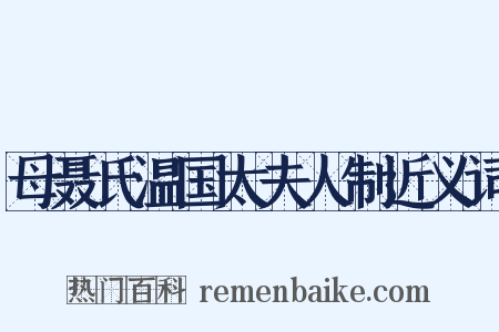母聂氏温国太夫人制近义词是什么意思的图片